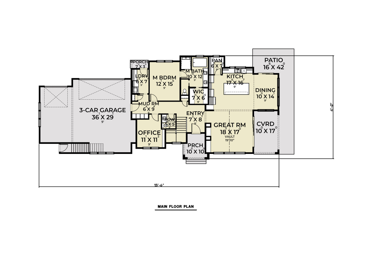 Farmhouse House Plan - 54549 - 1st Floor Plan