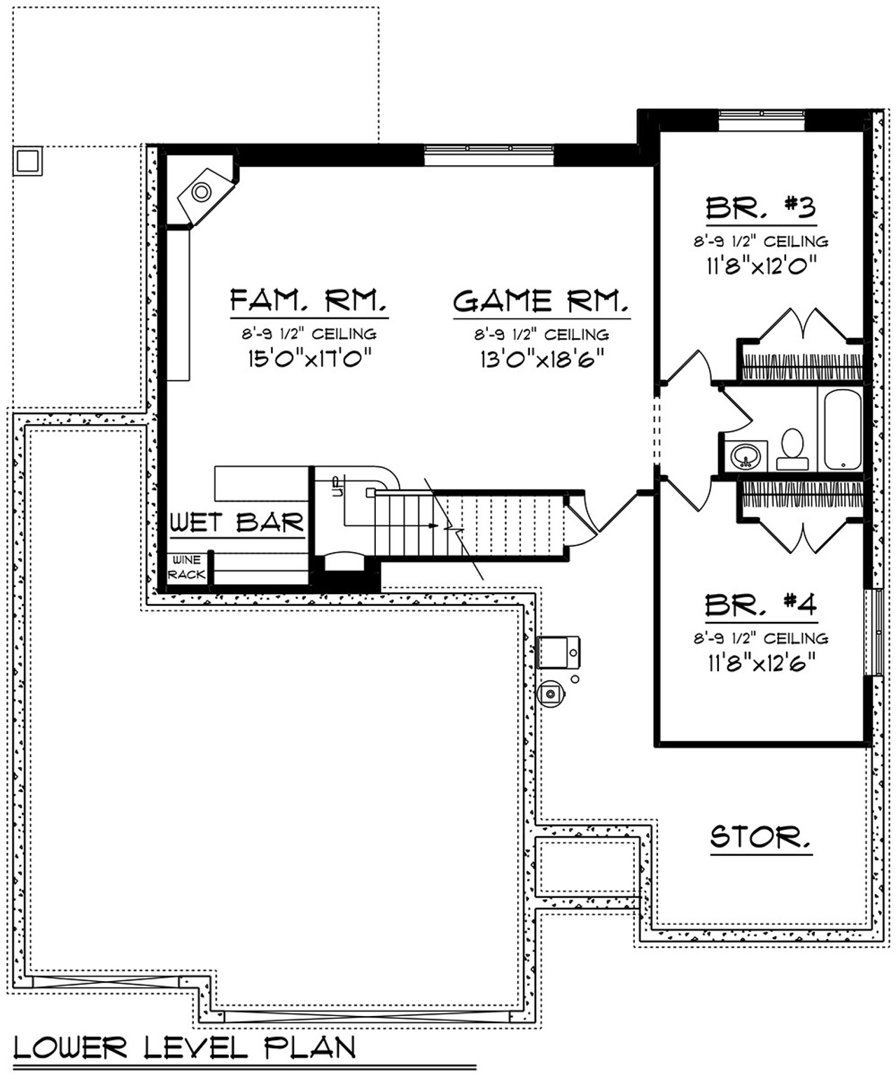 Craftsman House Plan - 54709 - Basement Floor Plan