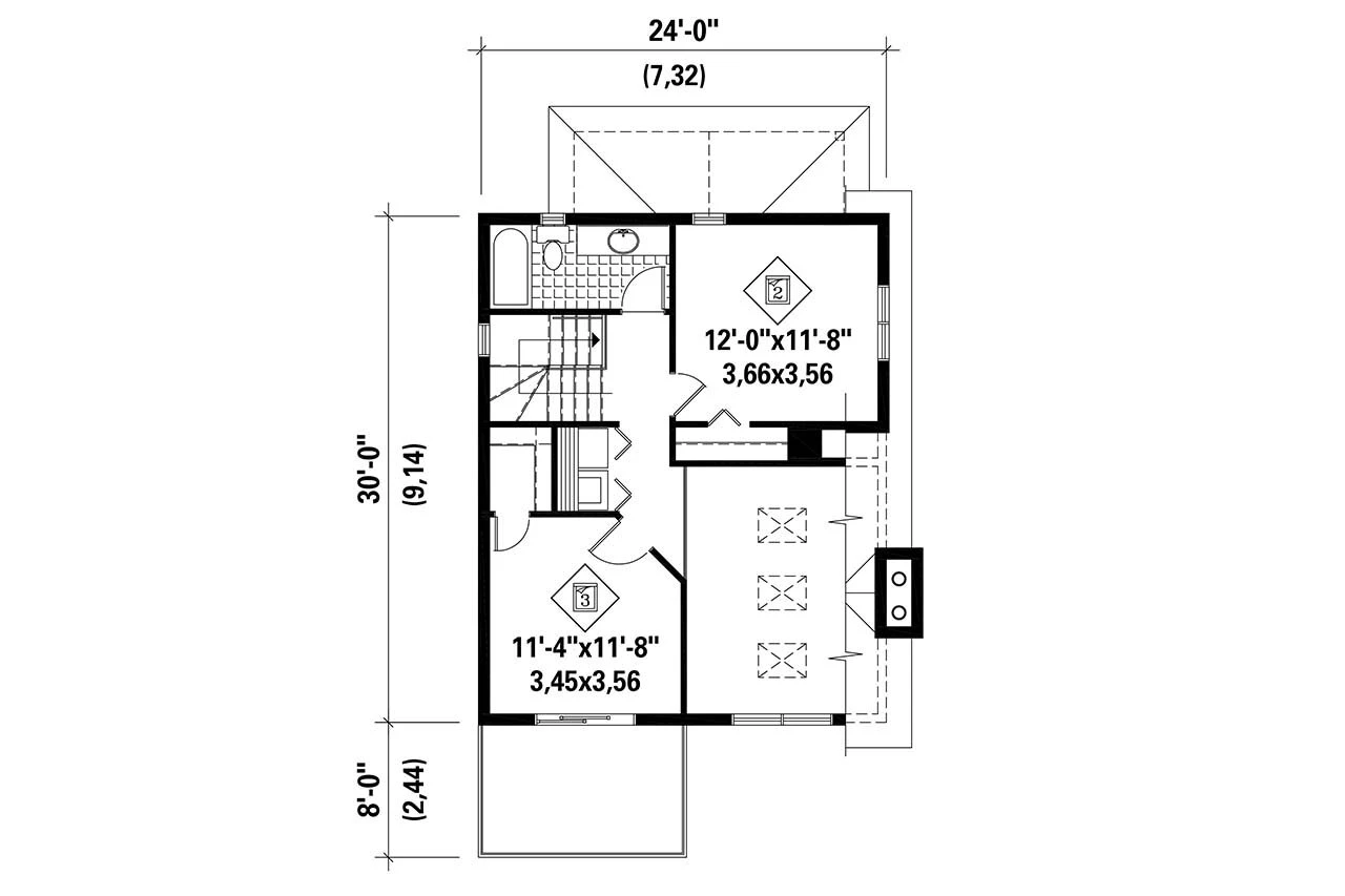 Secondary Image - Country House Plan - 60090 - 2nd Floor Plan