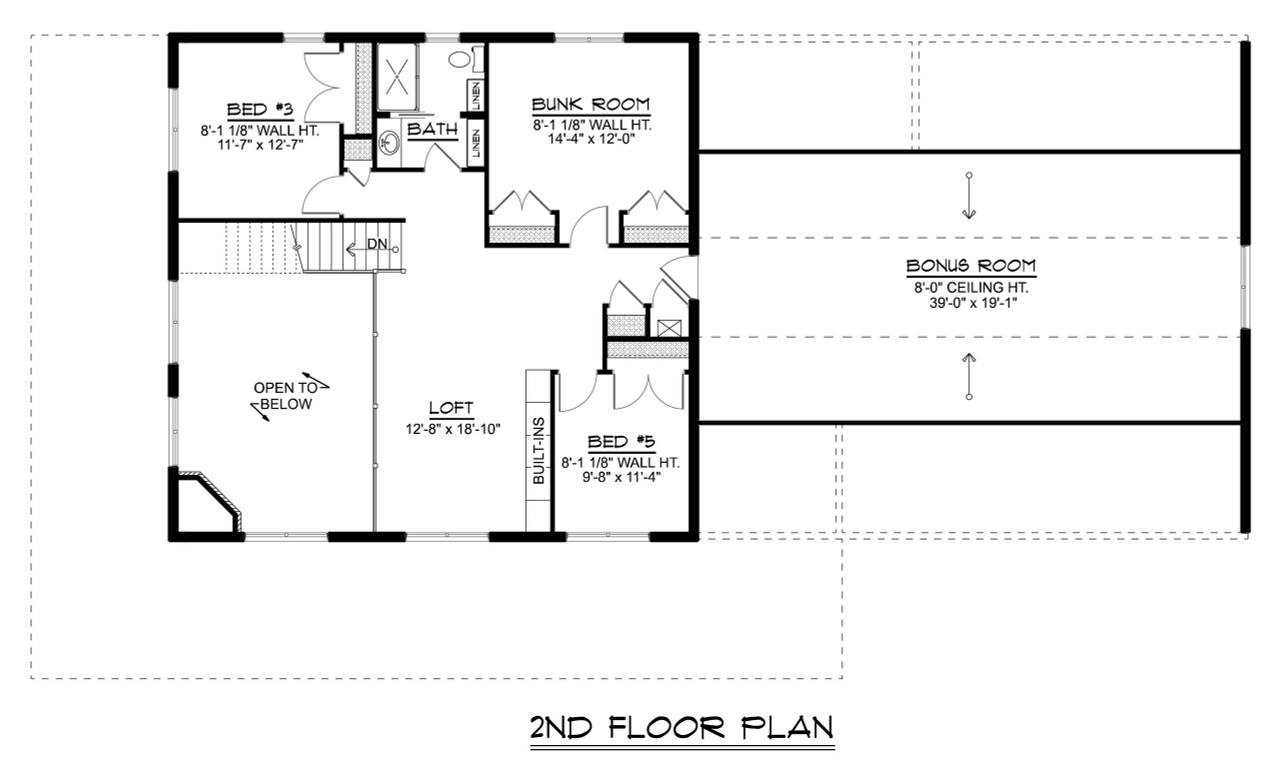 Secondary Image - Farmhouse House Plan - 79153 - 2nd Floor Plan