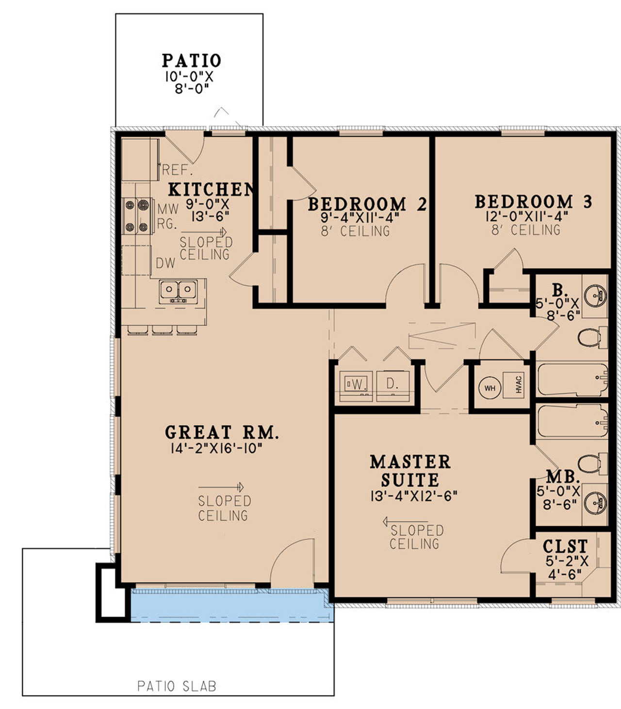 Contemporary House Plan - Rowans Place 47953 - 1st Floor Plan