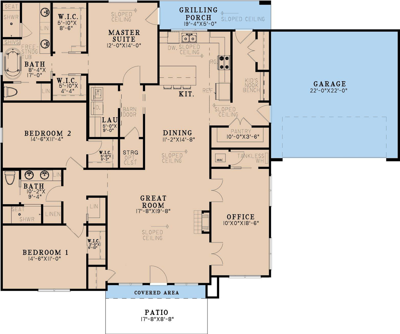 Contemporary House Plan - Studio Verde 56097 - 1st Floor Plan