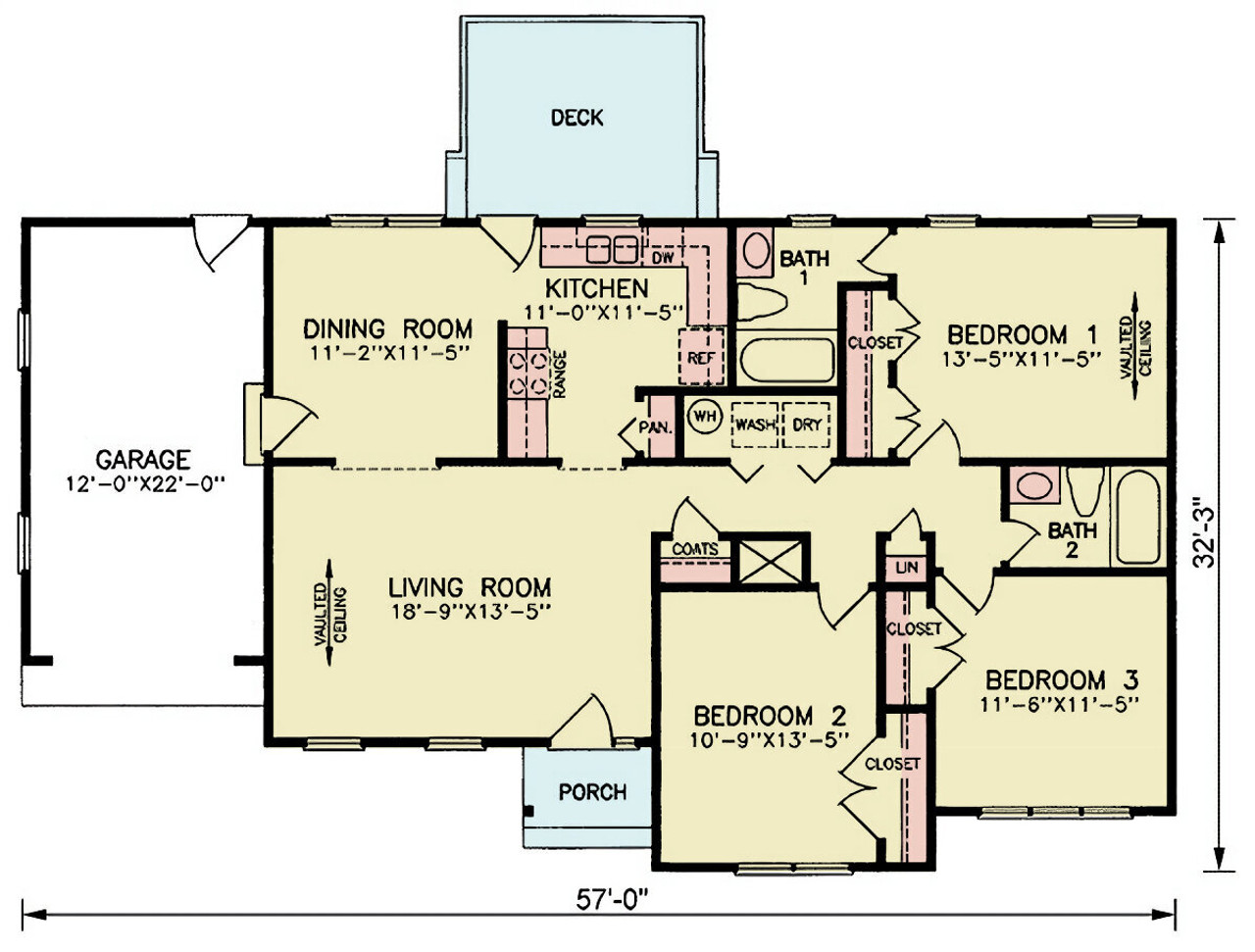 Traditional House Plan - Wilder 2  66784 - 1st Floor Plan