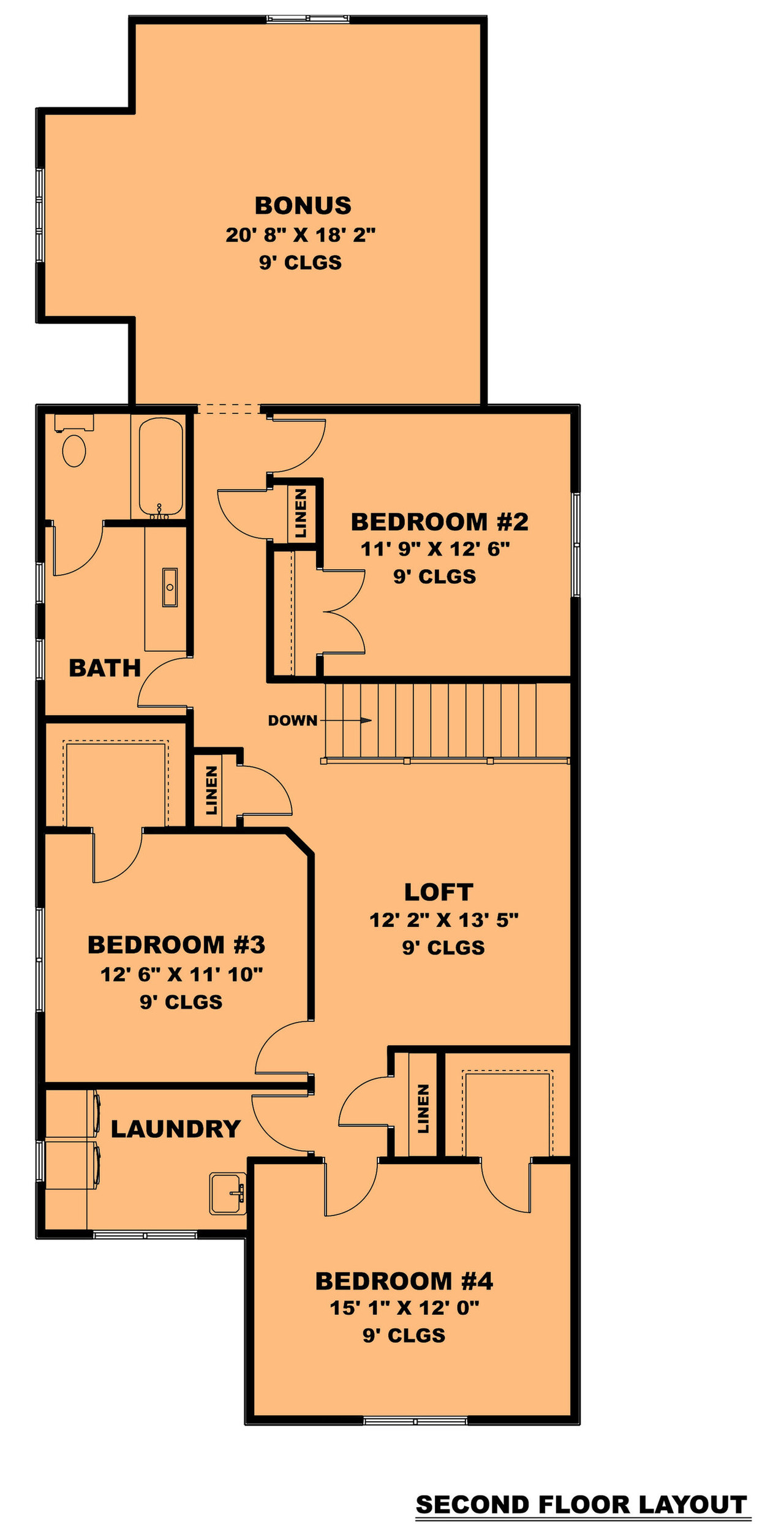 Farmhouse House Plan - The Highfield 78070 - 2nd Floor Plan