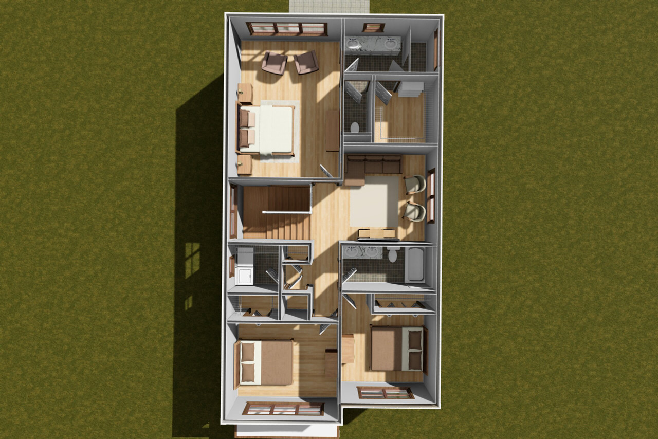 Cottage House Plan - 95367 - 2nd Floor Plan Dollhouse - 