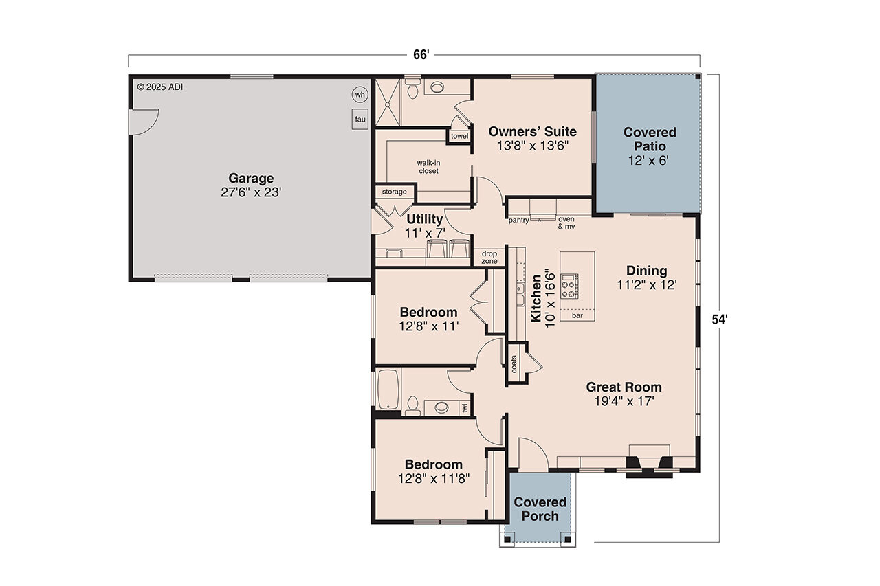 Craftsman House Plan - Garretson 57524 - 1st Floor Plan