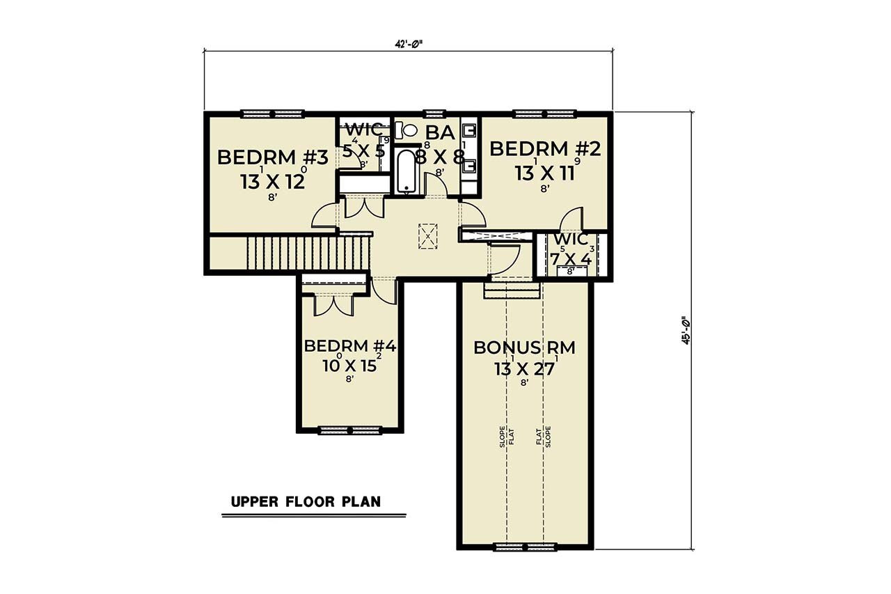 Craftsman House Plan - 21771 - 2nd Floor Plan