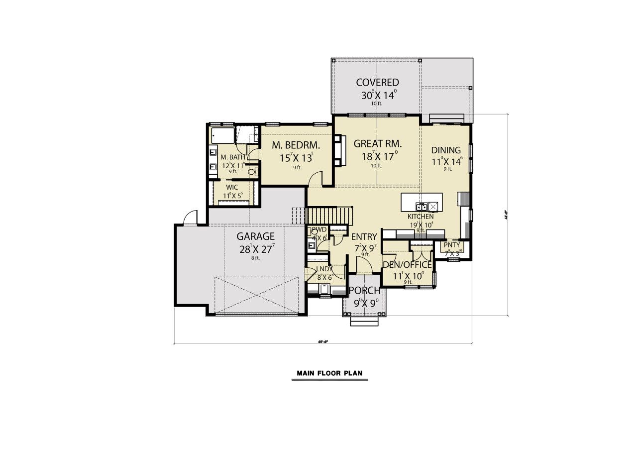 Craftsman House Plan - 91893 - 1st Floor Plan