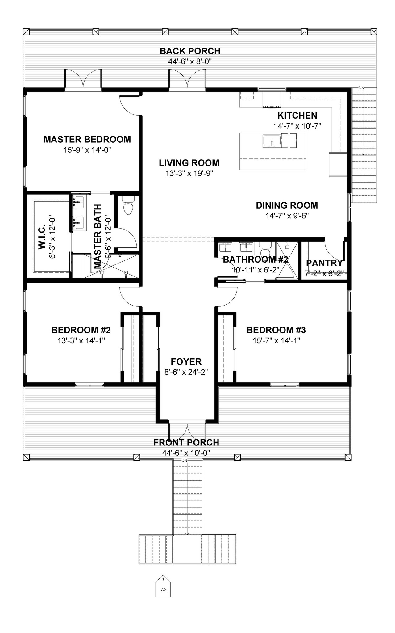 Bungalow House Plan - Wilson 94572 - 1st Floor Plan