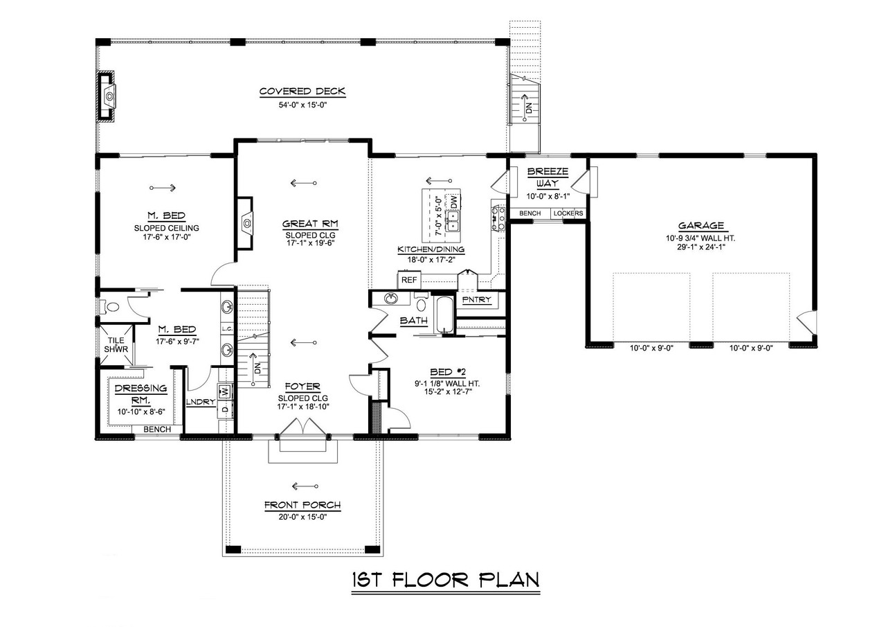 Contemporary House Plan - 71545 - 1st Floor Plan
