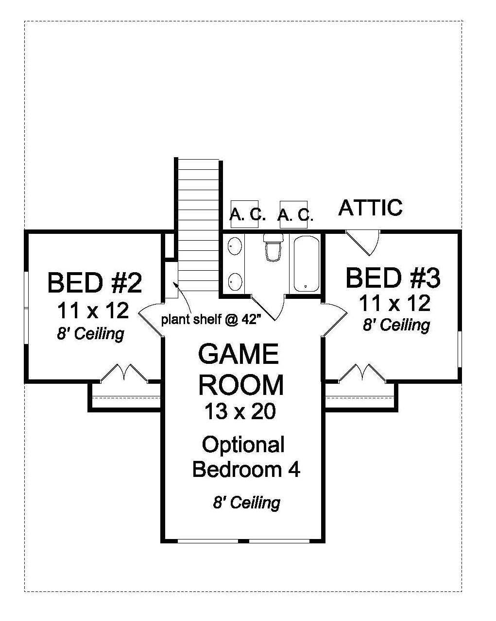 Secondary Image - Bungalow House Plan - East River 44144 - 2nd Floor Plan