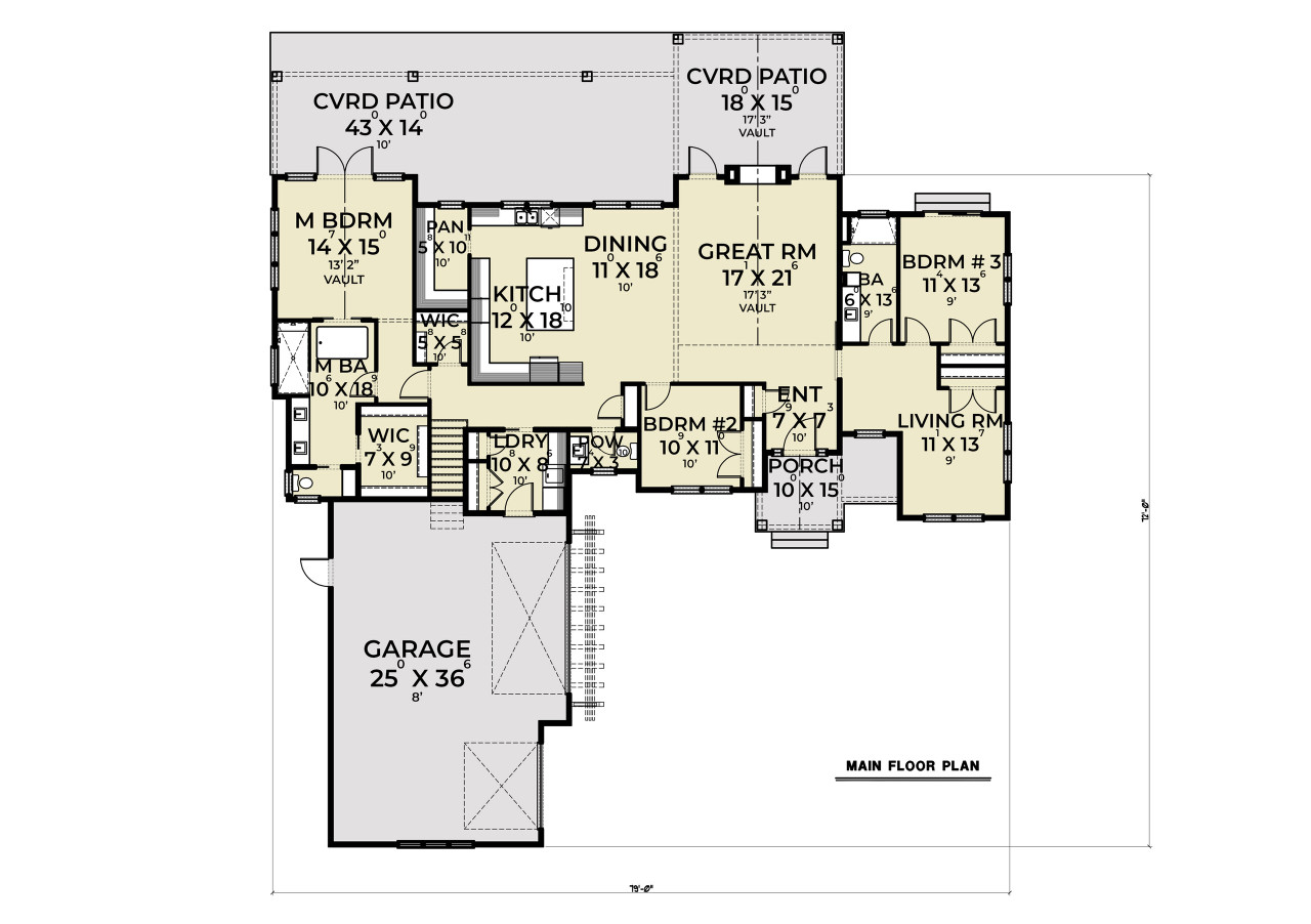 Farmhouse House Plan - 25415 - 1st Floor Plan
