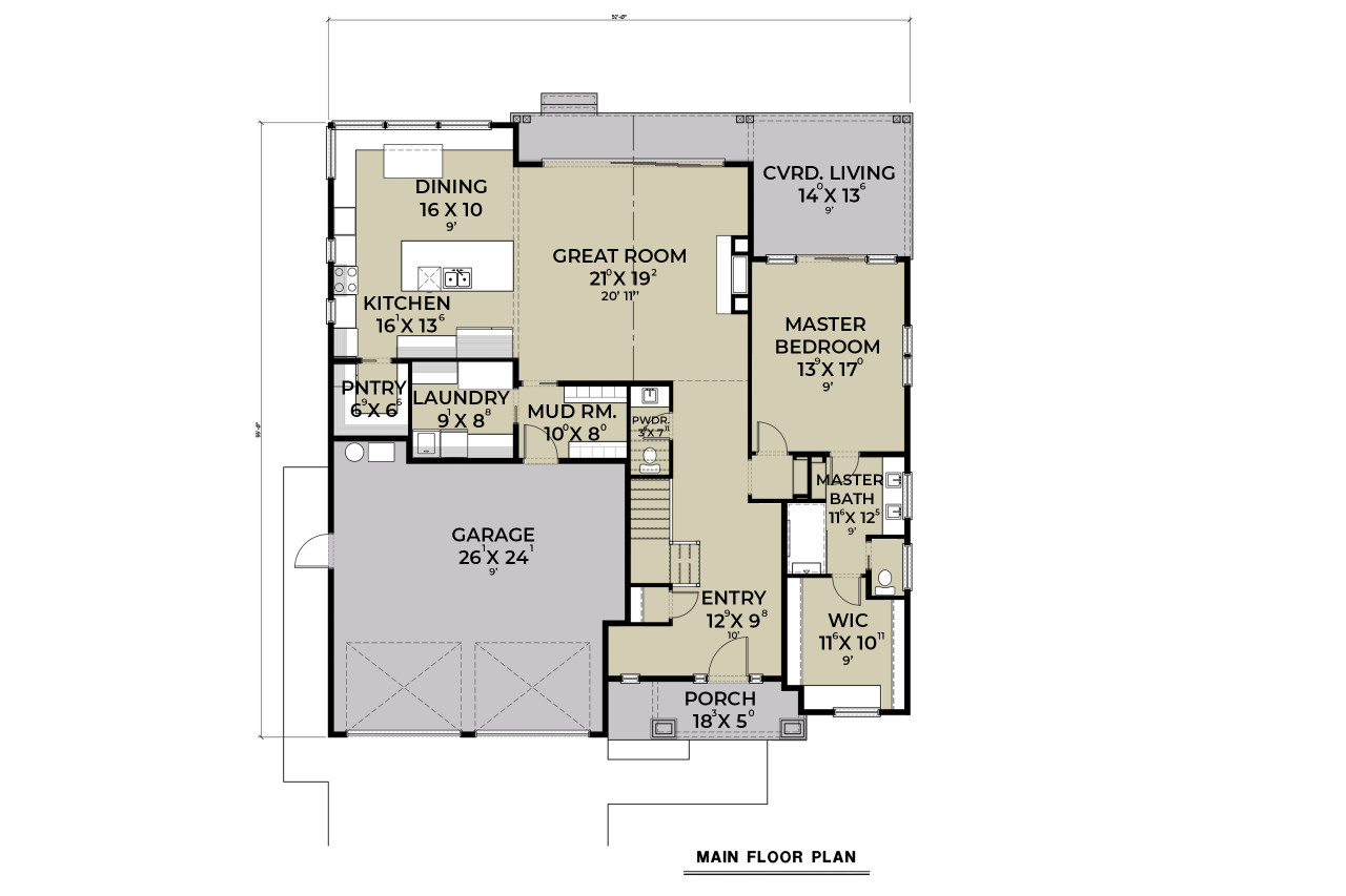Farmhouse House Plan - 18558 - 1st Floor Plan