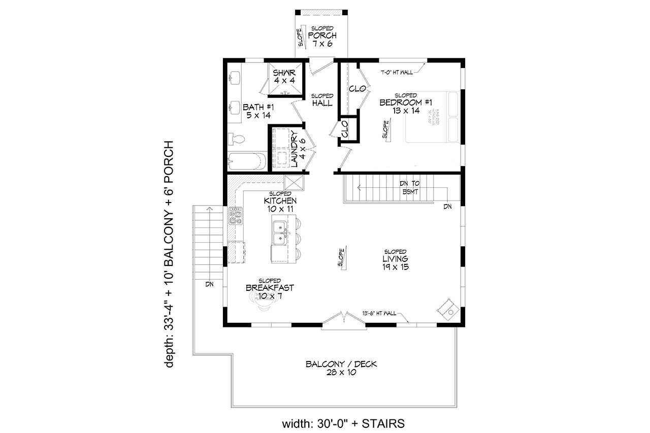 Contemporary House Plan - Hammersley Inlet Overlook 39899 - 1st Floor Plan