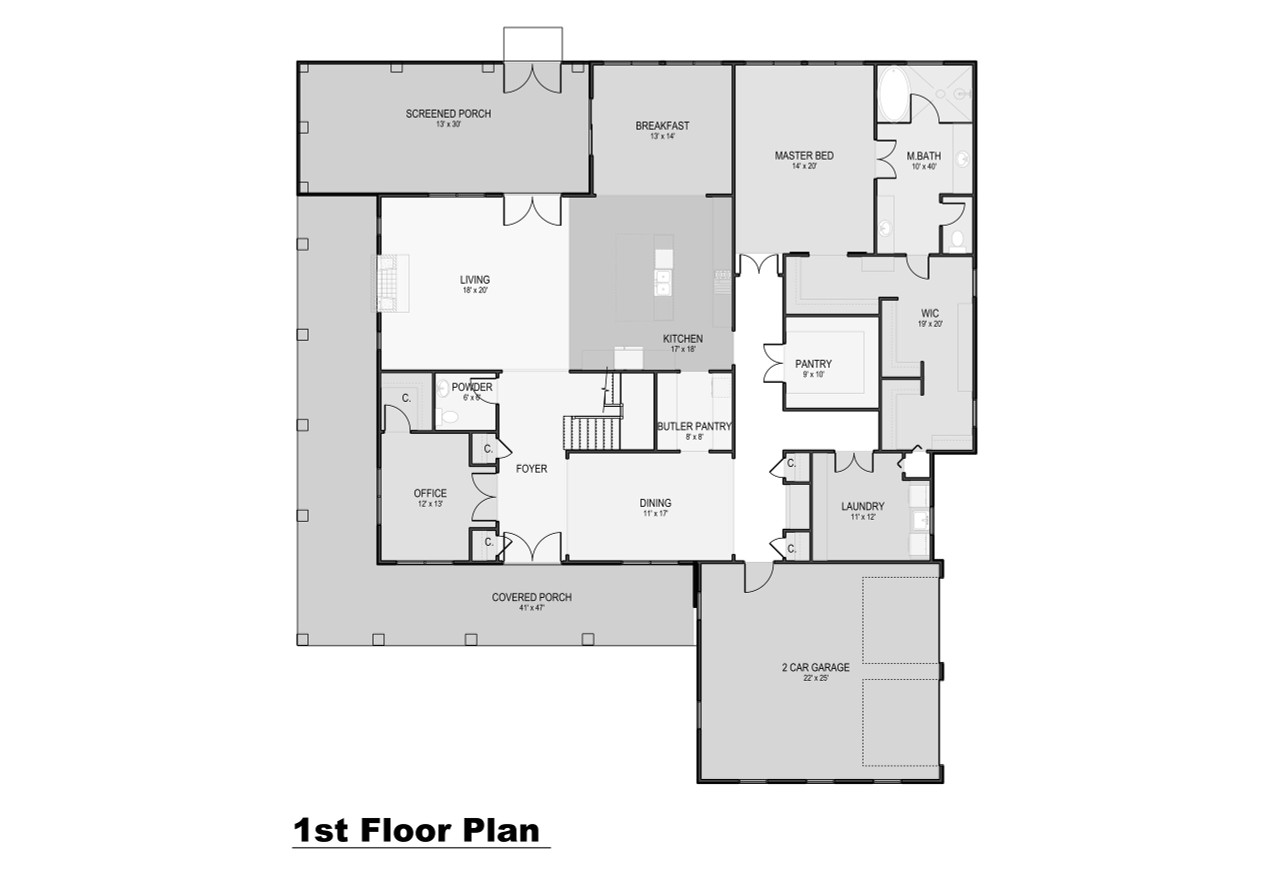 Country House Plan - Manhasset 48717 - 1st Floor Plan