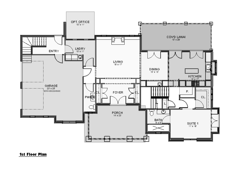 Traditional House Plan - Oakdale 25633 - 1st Floor Plan