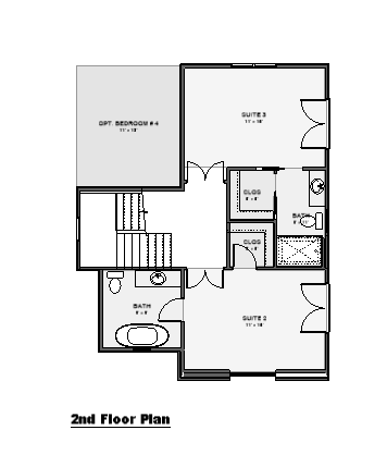 Traditional House Plan - Oakdale 25633 - 2nd Floor Plan