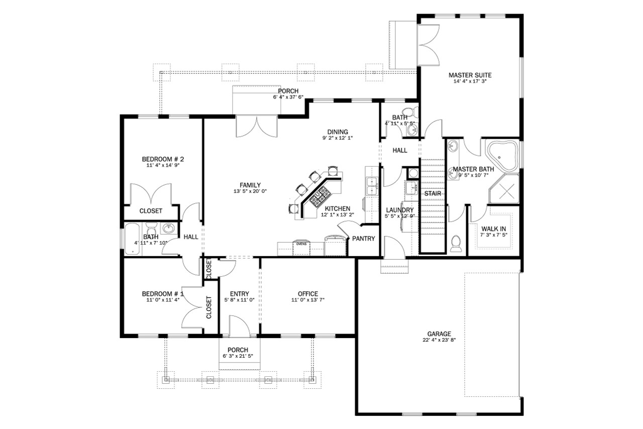 Farmhouse House Plan - Powell 49464 - 1st Floor Plan