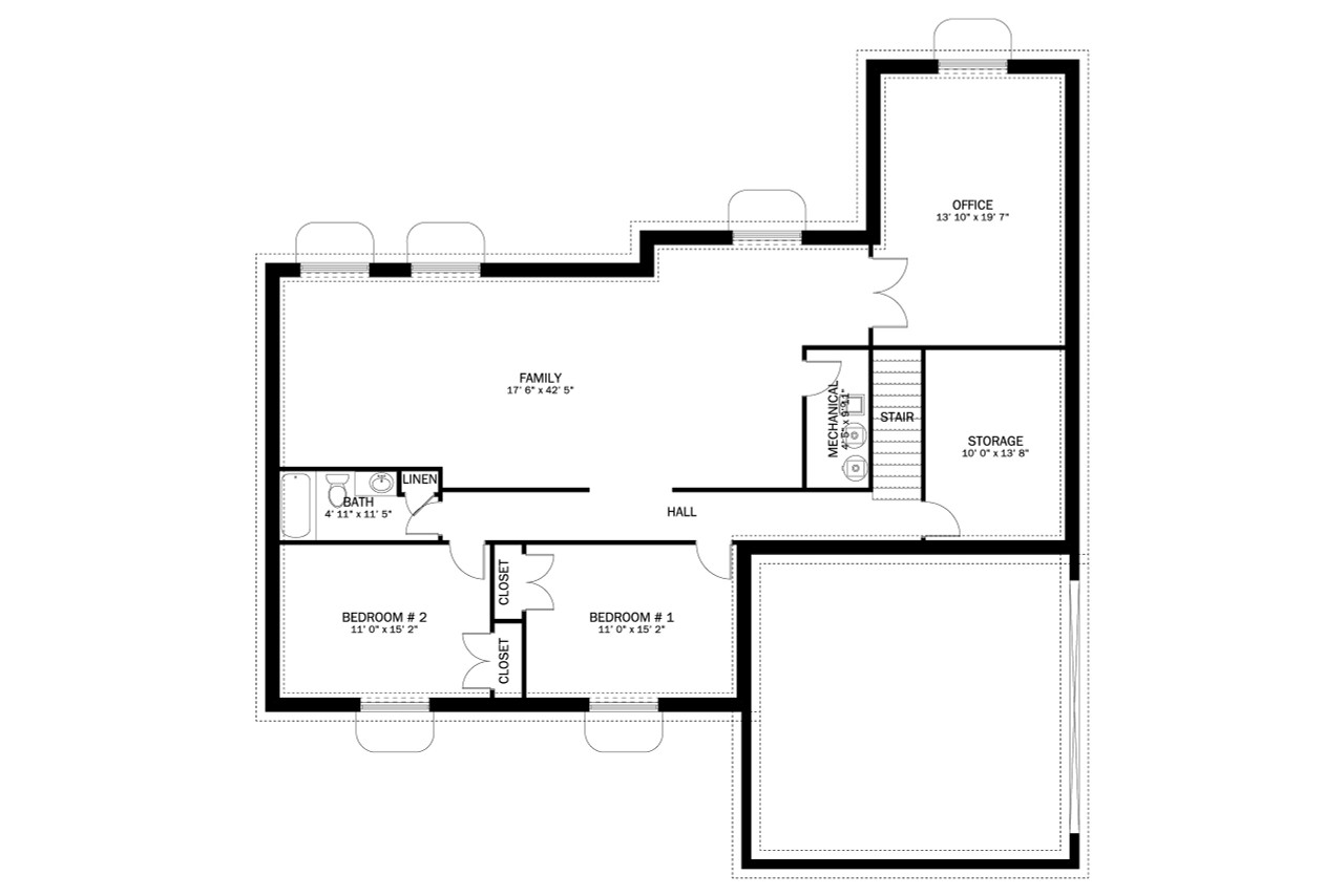 Farmhouse House Plan - Powell 49464 - Basement Floor Plan
