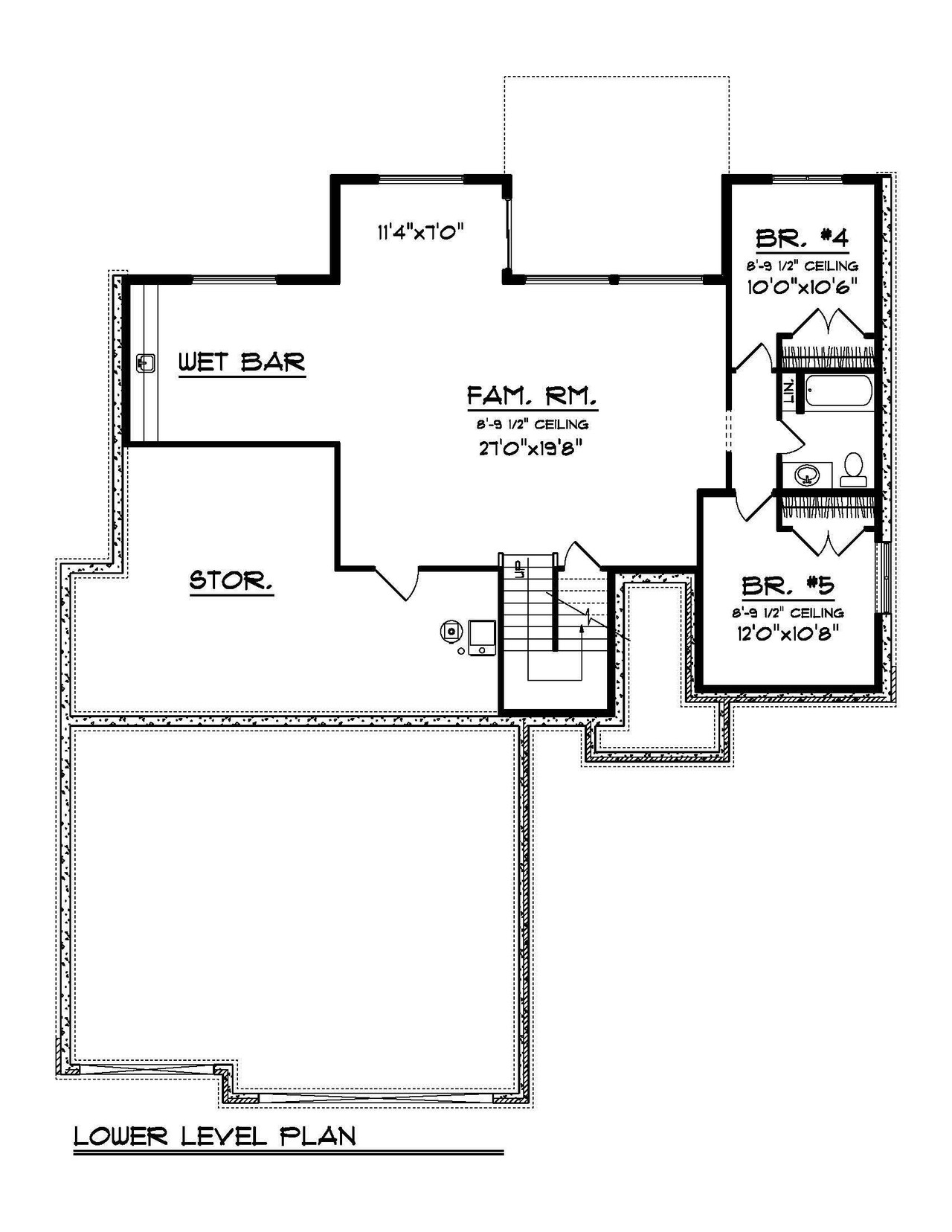 Craftsman House Plan - 47131 - Basement Floor Plan