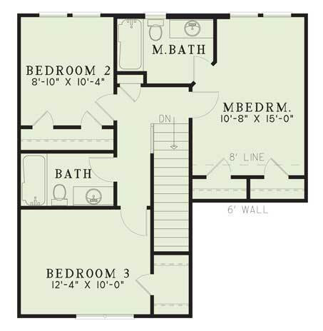 Traditional House Plan - Maple Street 45352 - 2nd Floor Plan