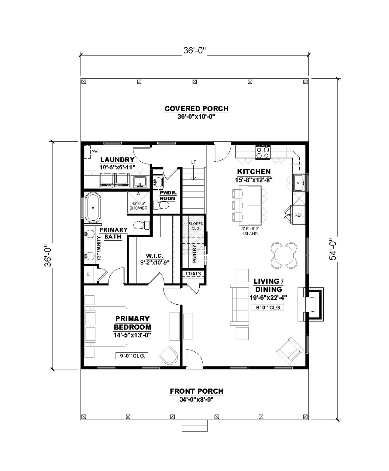 Farmhouse House Plan - Laura 3 63914 - 1st Floor Plan
