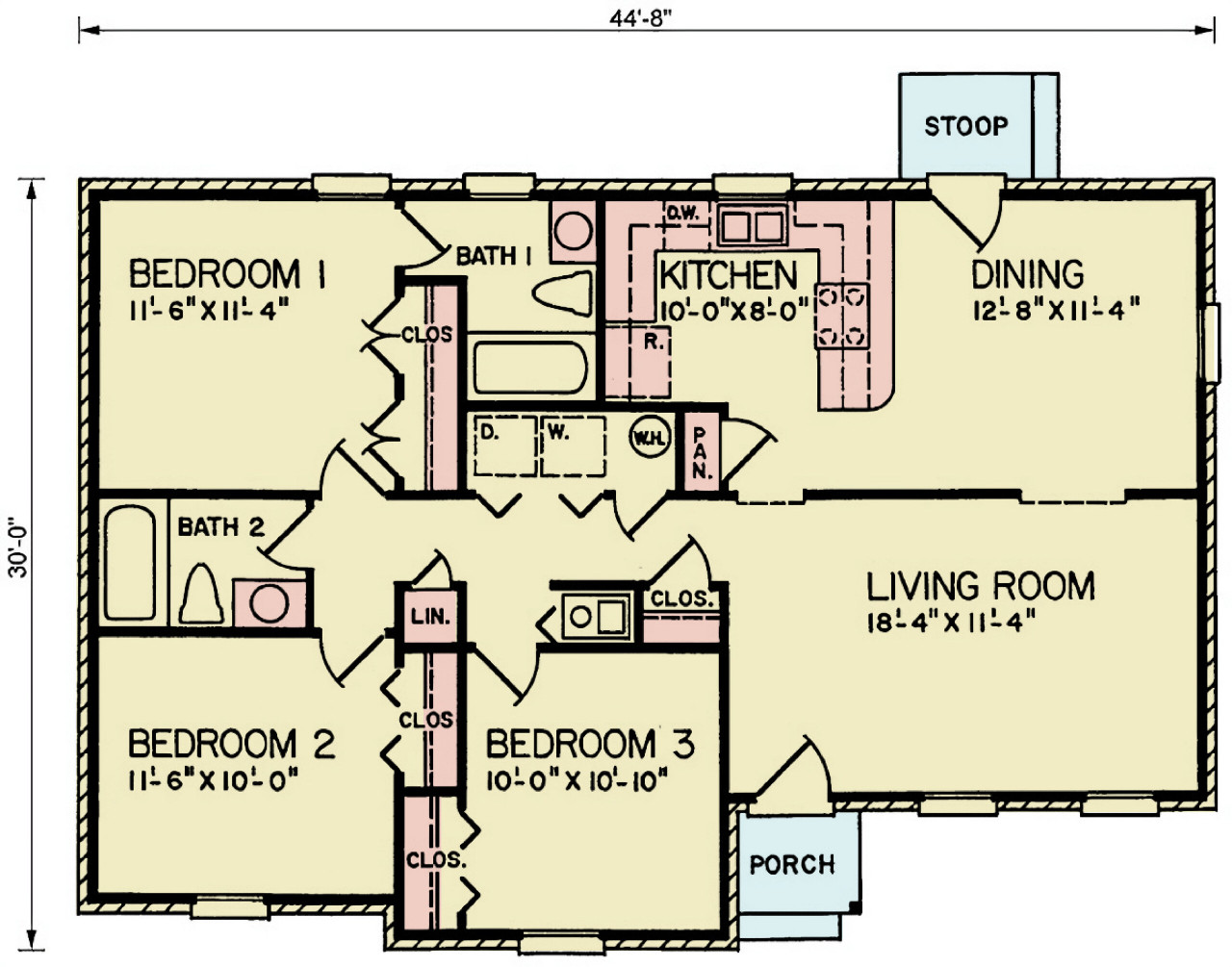 Traditional House Plan - Forrest 4 49217 - 1st Floor Plan