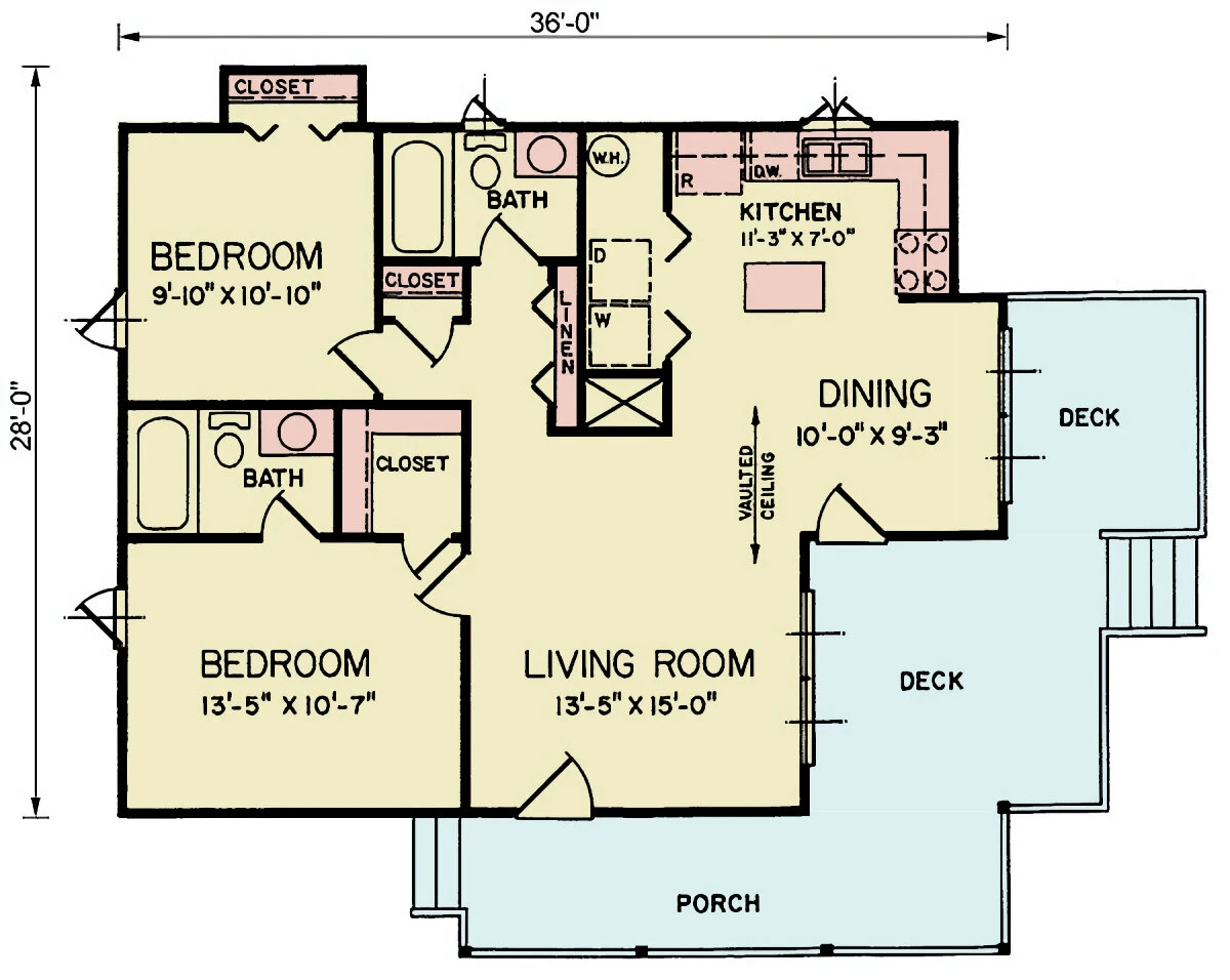 Cottage House Plan - Leafwood 2 63817 - 1st Floor Plan