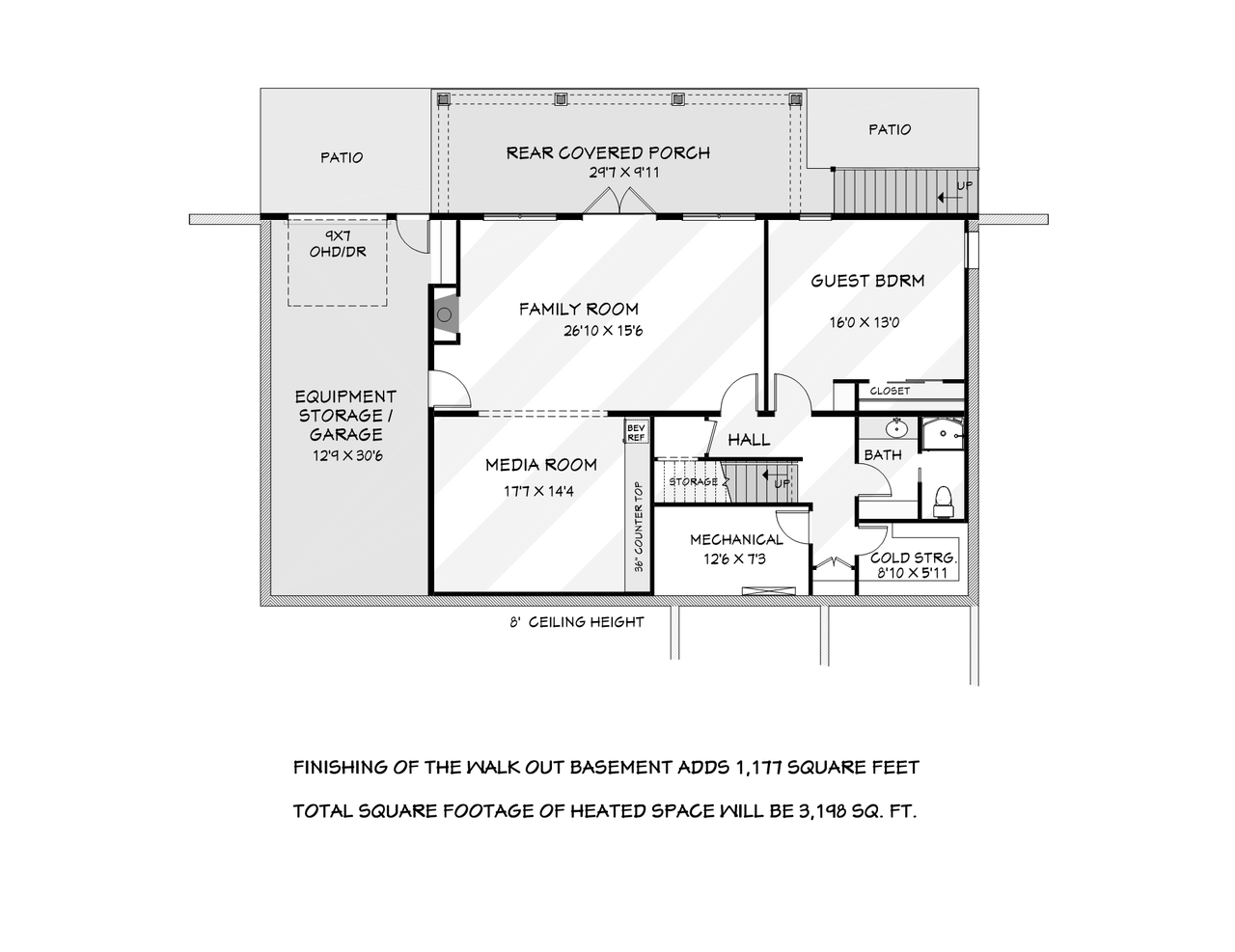 Craftsman House Plan - 91878 - Basement Floor Plan