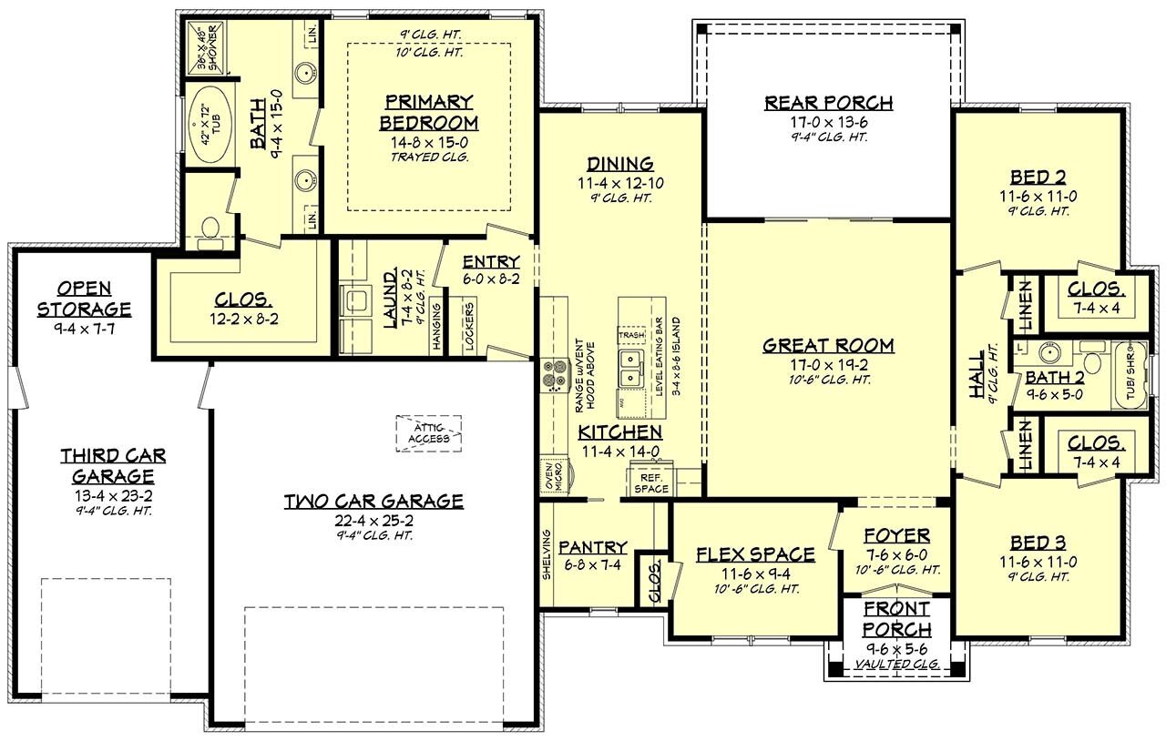 Farmhouse House Plan - Ellis 33385 - 1st Floor Plan