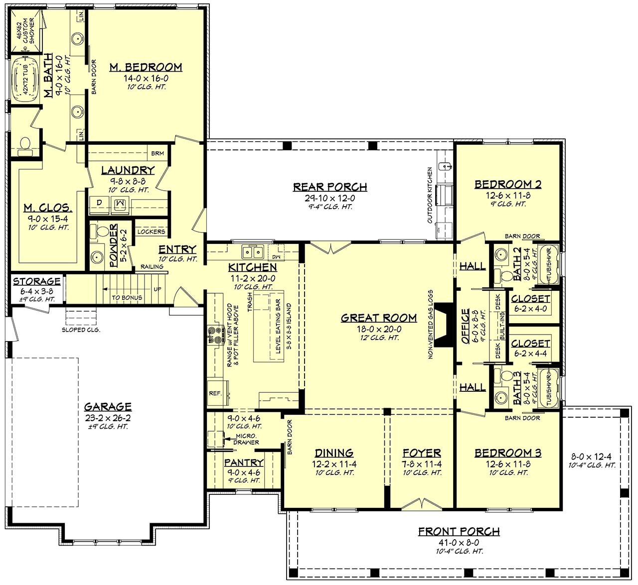 Farmhouse House Plan - Lewis 50028 - 1st Floor Plan