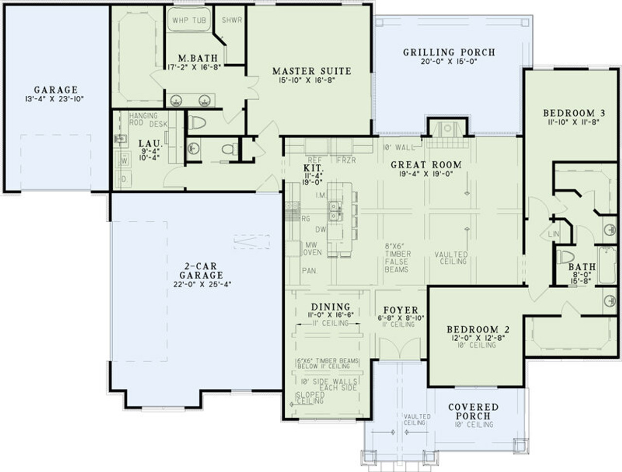 Craftsman House Plan - Huntington Cove 18826 - 1st Floor Plan