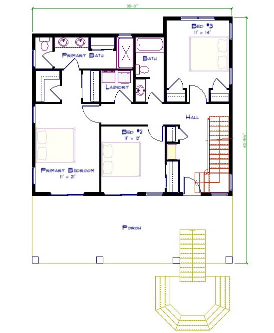 Traditional House Plan - Sea Breeze 97335 - 2nd Floor Plan