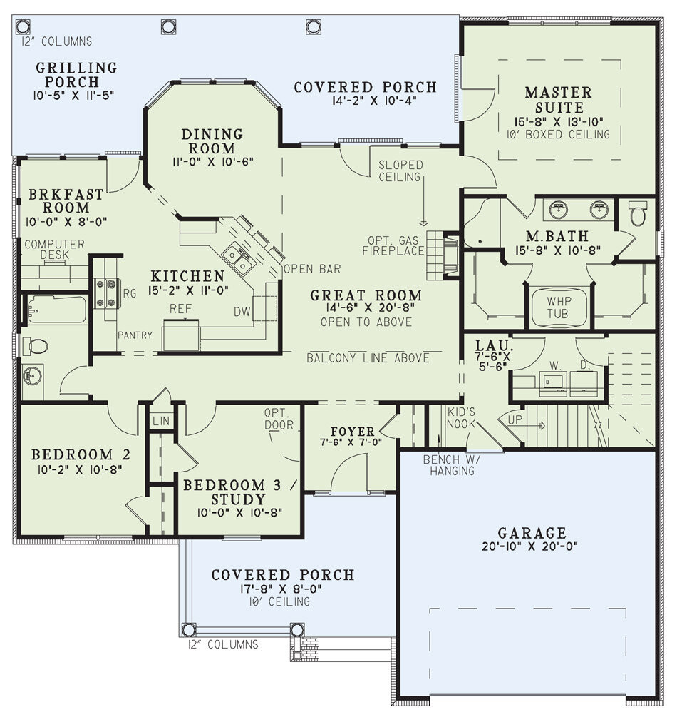 Farmhouse House Plan - Quail Drive 63859 - 1st Floor Plan