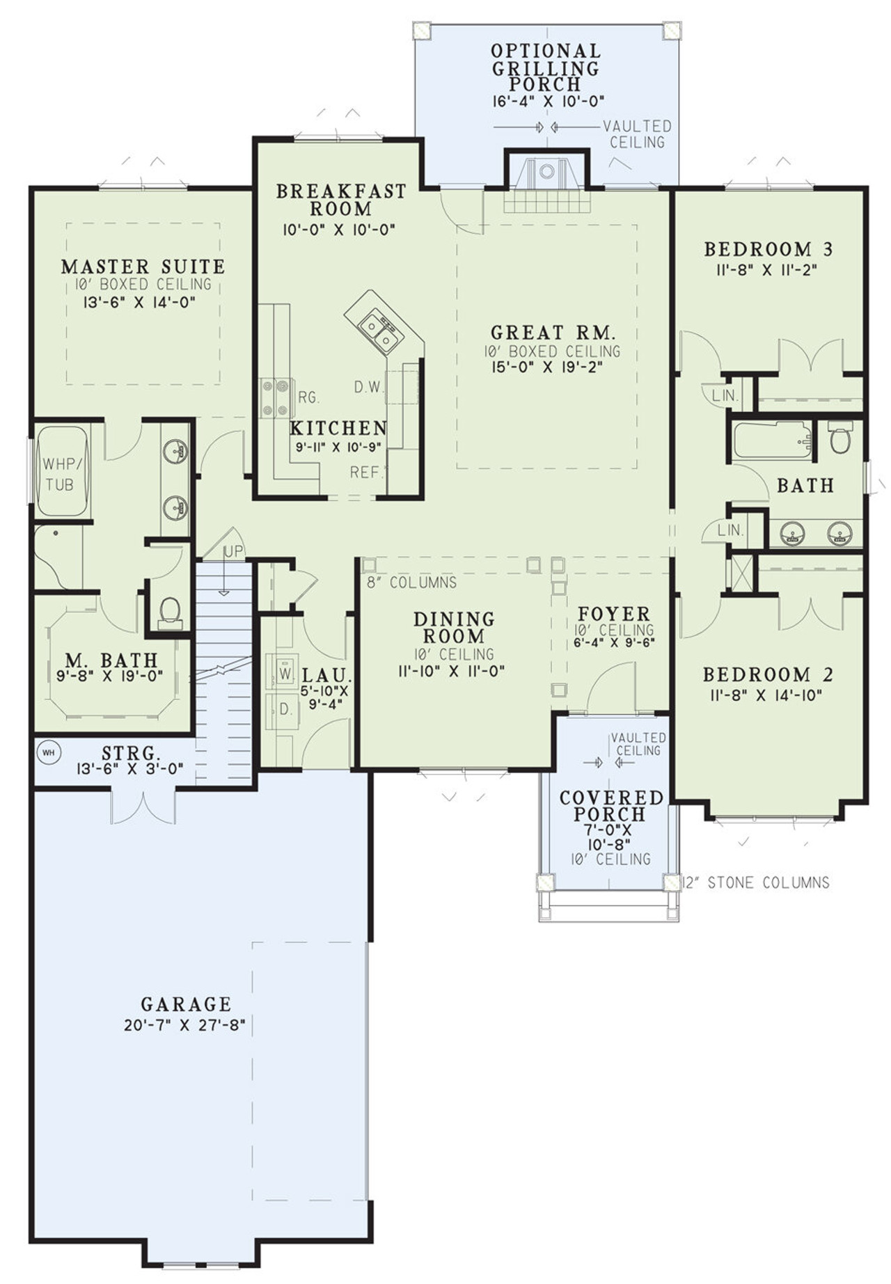 Craftsman House Plan - Crest Lodge 51214 - 1st Floor Plan