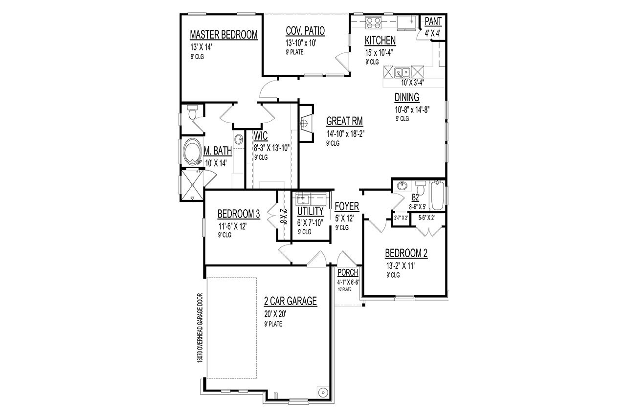 Craftsman House Plan - 14804 - 1st Floor Plan