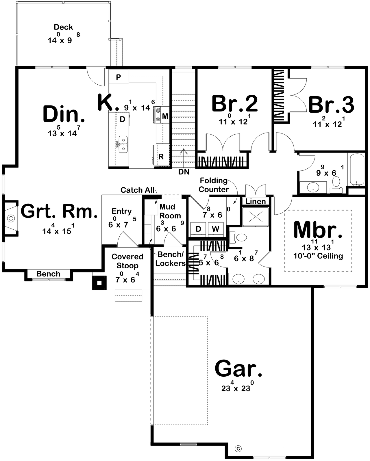 Cottage House Plan - Turnberry 92613 - 1st Floor Plan