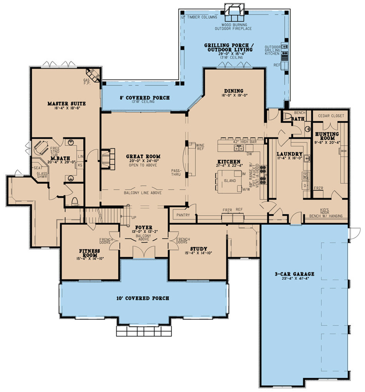 Classic House Plan - New England Manor 72049 - 1st Floor Plan