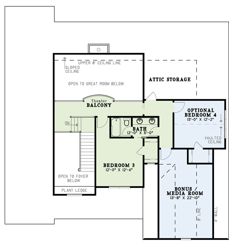 Secondary Image - Craftsman House Plan - Heritage Manor 30066 - 2nd Floor Plan