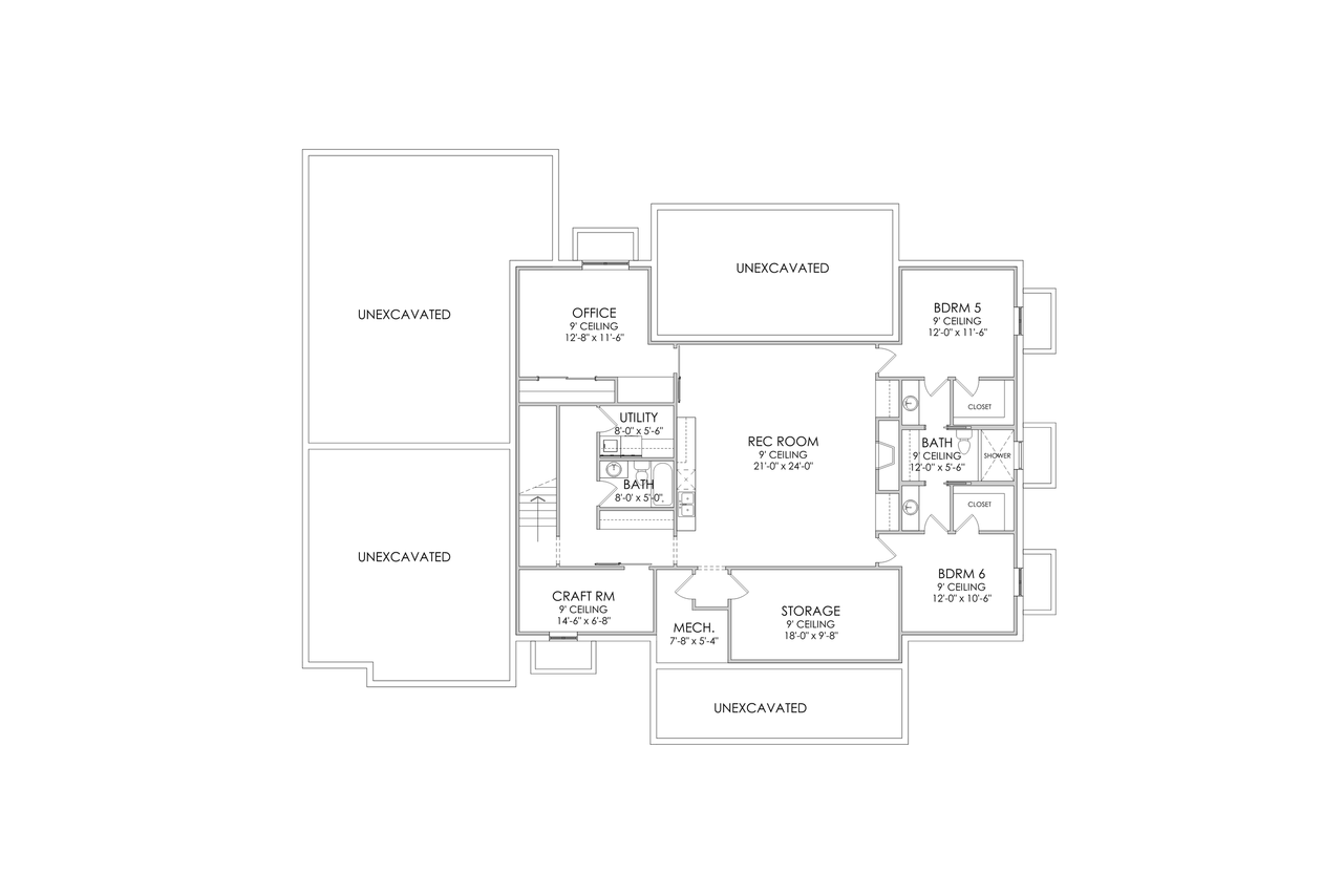 Farmhouse House Plan - Athens 53059 - Basement Floor Plan