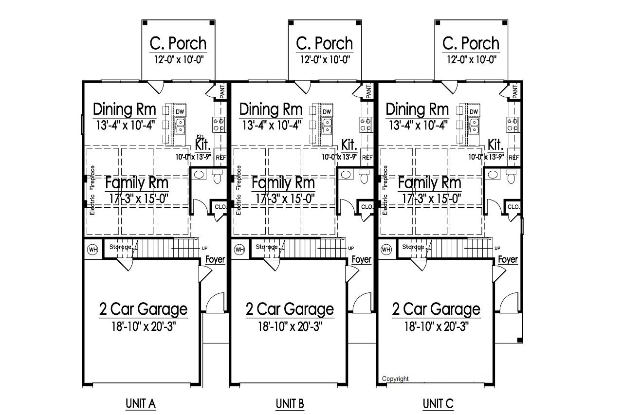 Traditional House Plan - 12117 - 1st Floor Plan