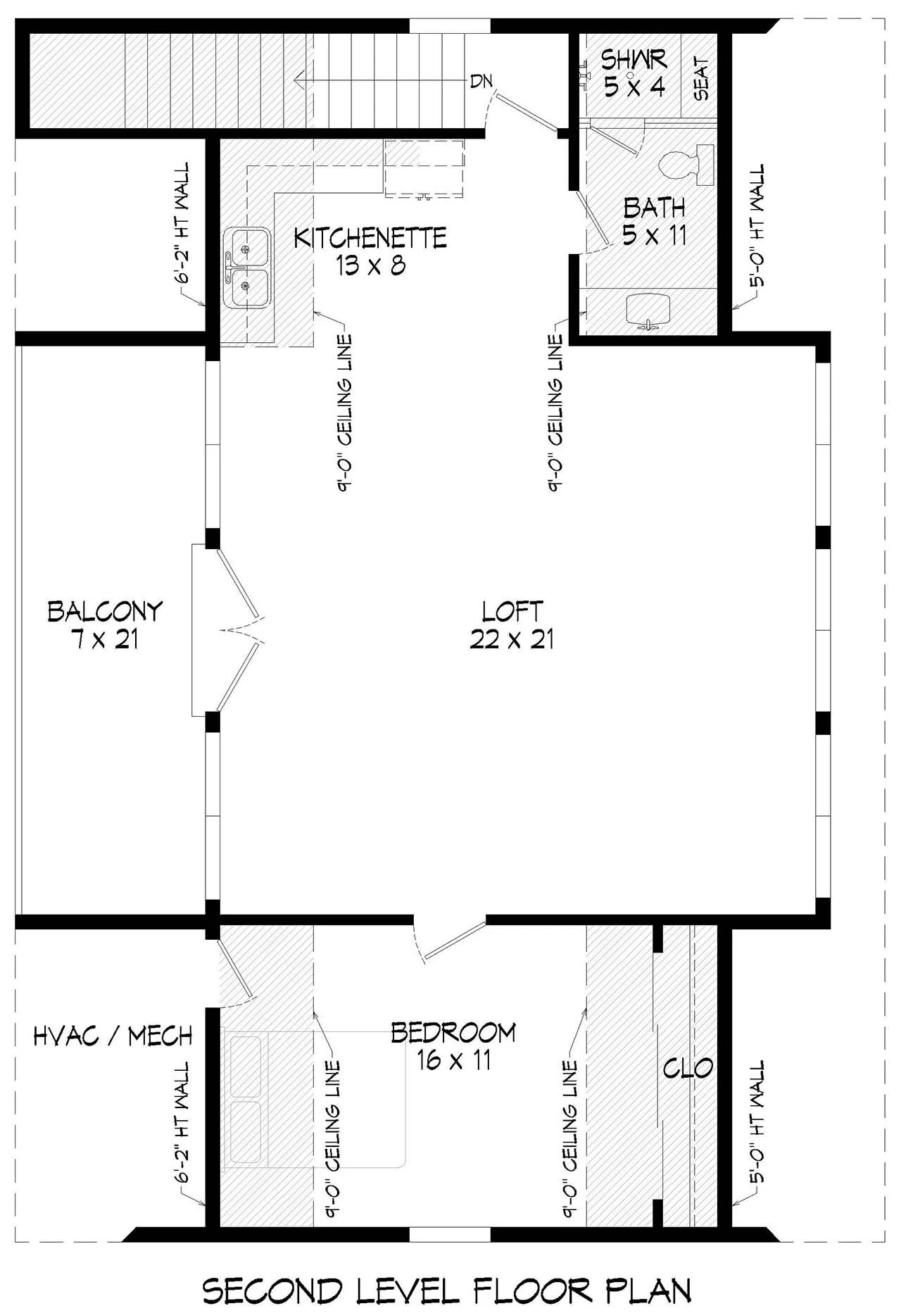 Secondary Image - Modern House Plan - Tonetta Shore Garage 19866 - 2nd Floor Plan
