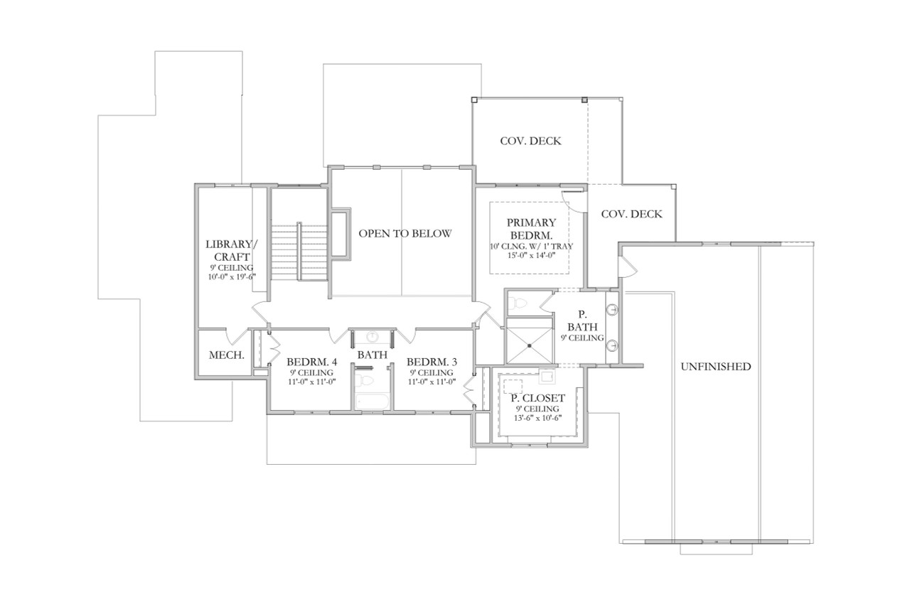 Farmhouse House Plan - Bennett 54090 - 2nd Floor Plan