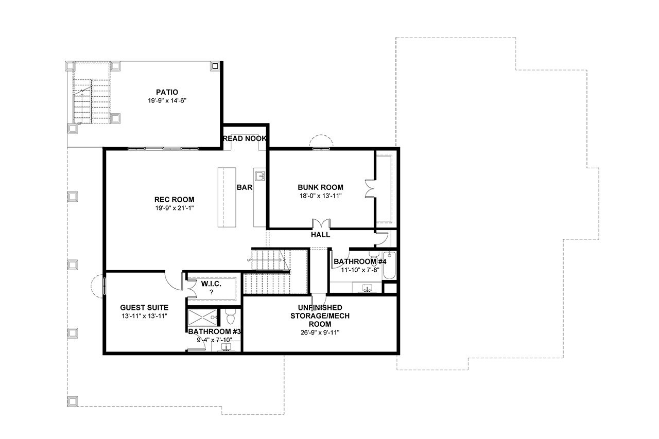 Craftsman House Plan - Washington 12843 - Basement Floor Plan