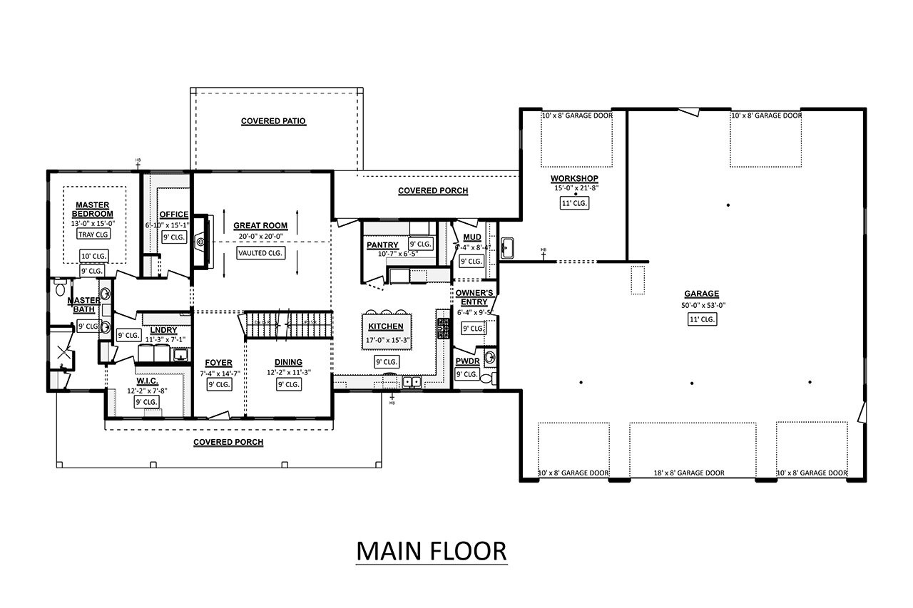 Farmhouse House Plan - 41060 - 1st Floor Plan