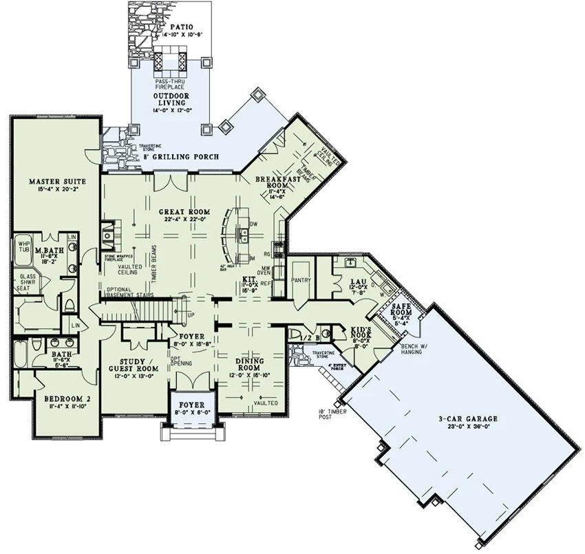 Tudor House Plan - Stonecrest Boulevard 86021 - 1st Floor Plan