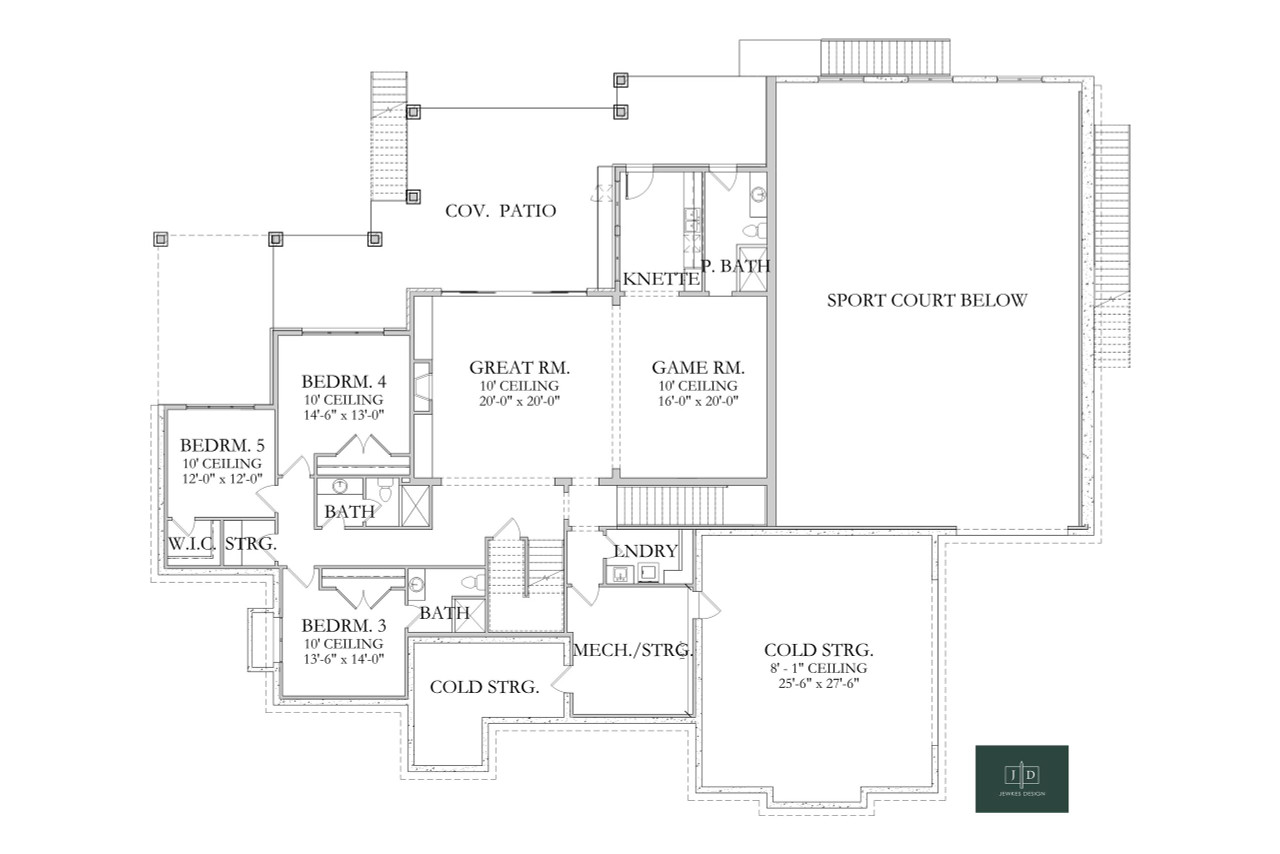 Secondary Image - Farmhouse House Plan - Burnham 81834 - Basement Floor Plan