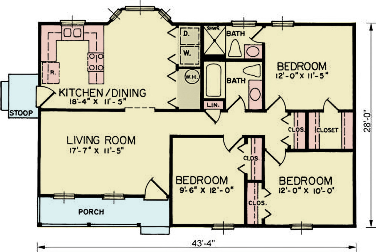 Ranch House Plan - Capps 2 62613 - 1st Floor Plan