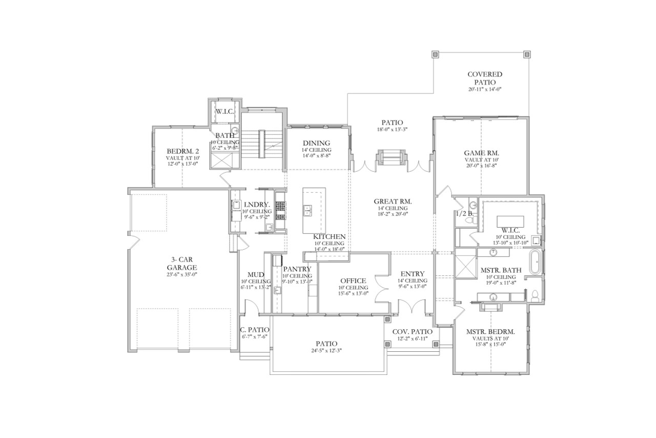 Farmhouse House Plan - Dresden 70290 - 1st Floor Plan