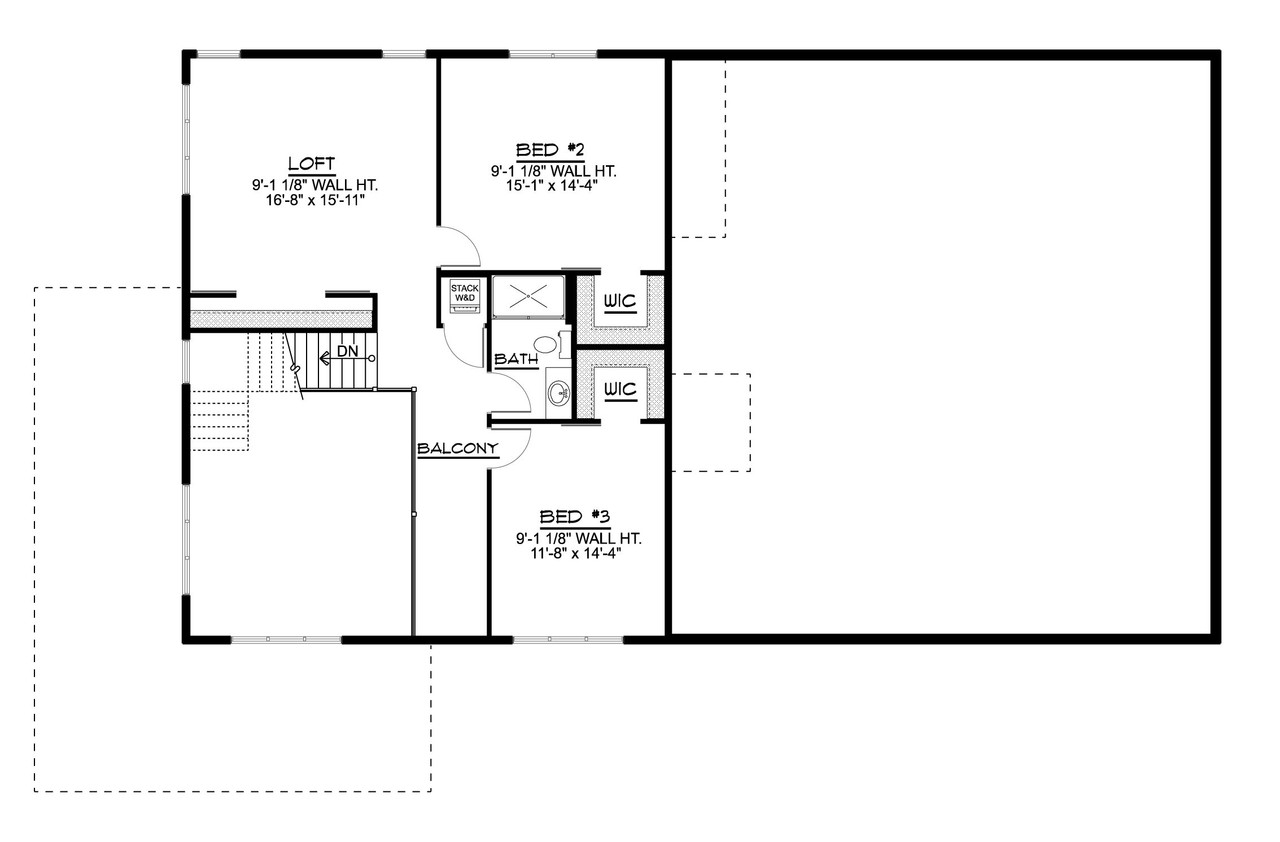 Mountain Rustic House Plan - 84145 - 2nd Floor Plan